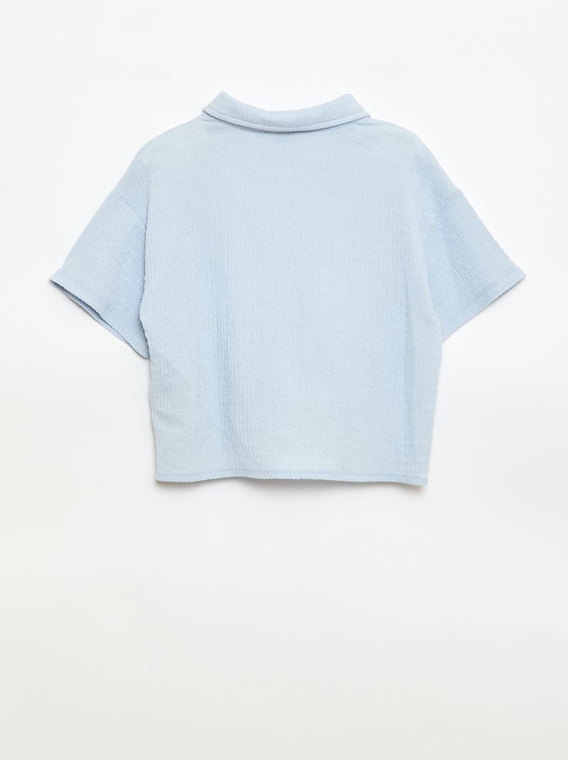 Ensemble 2 pièces chemise + pantalon large Bleu - Kiabi