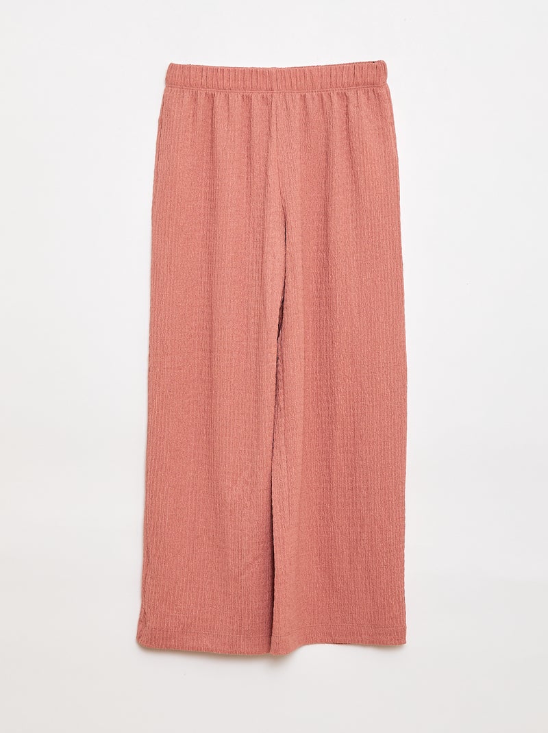 Ensemble 2 pièces chemise + pantalon large Rose - Kiabi