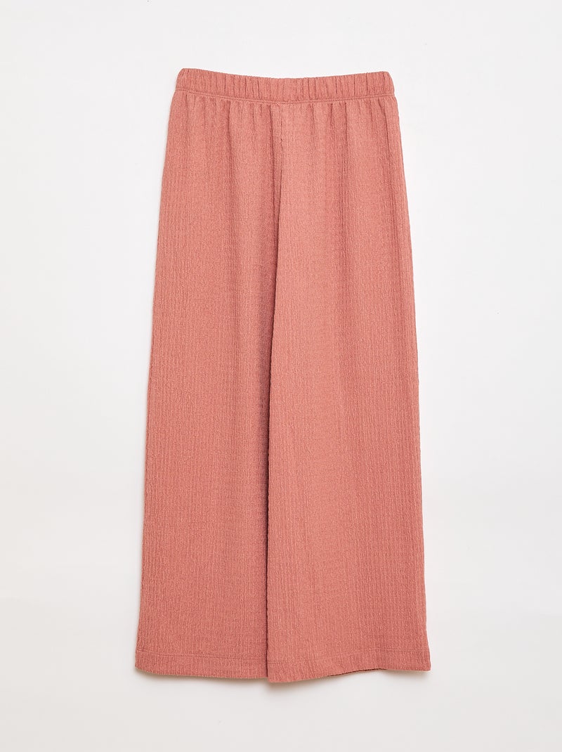 Ensemble 2 pièces chemise + pantalon large Rose - Kiabi