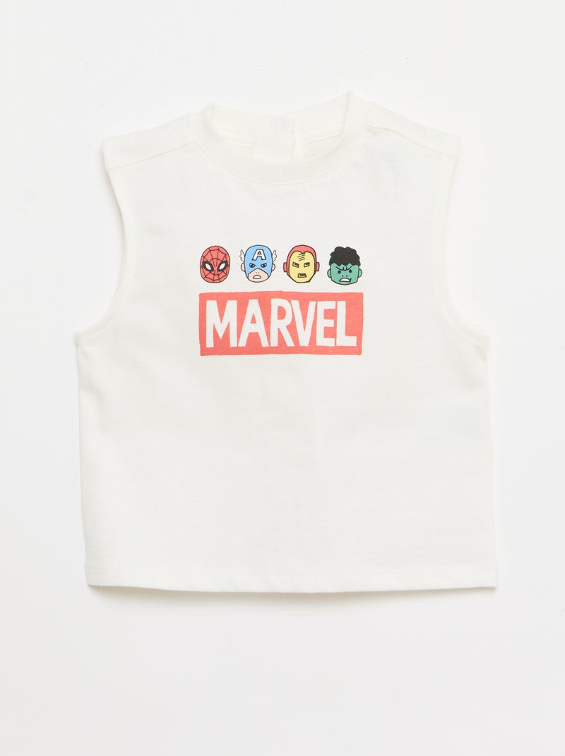 Ensemble 2 pièces débardeur + short 'Marvel' Blanc - Kiabi