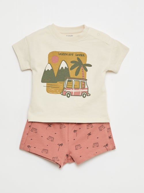 Ensemble 2 pièces en coton  T-shirt + short - Kiabi