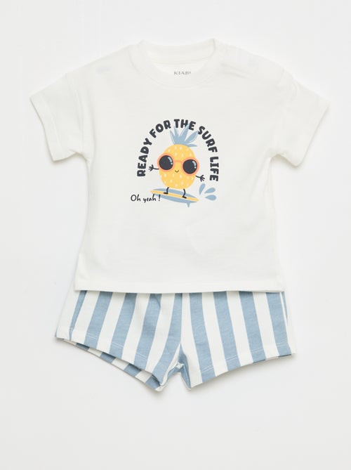 Ensemble 2 pièces en coton  T-shirt + short - Kiabi