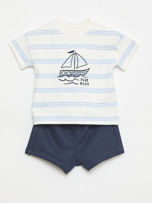 Ensemble 2 pièces en coton  T-shirt + short - Kiabi