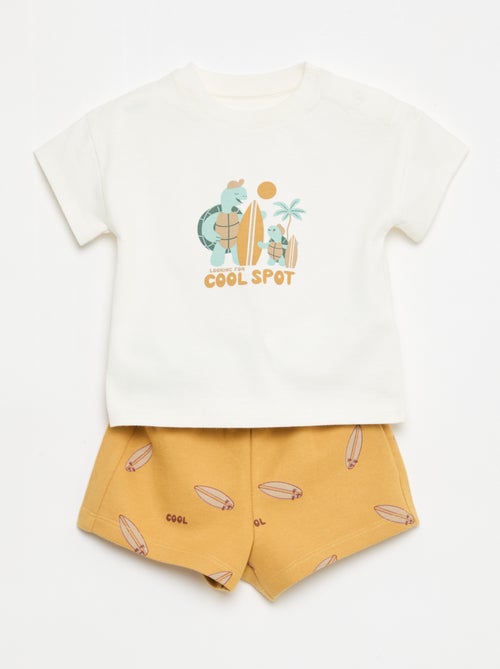 Ensemble 2 pièces en coton  T-shirt + short - Kiabi