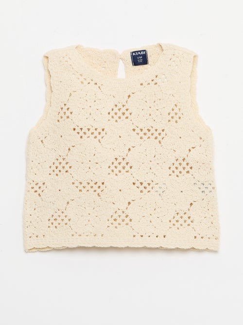 Ensemble 2 pièces en maille crochet - top + short - Kiabi