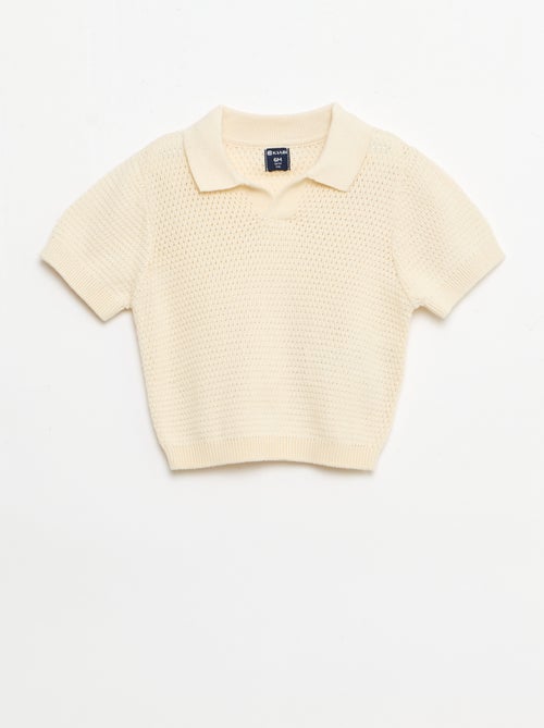 Ensemble 2 pièces en tricot - T-shirt polo + short - Kiabi