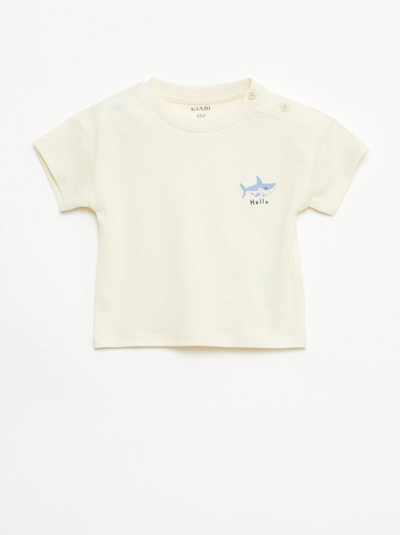 Ensemble 2 pièces short + T-shirt Beige - Kiabi