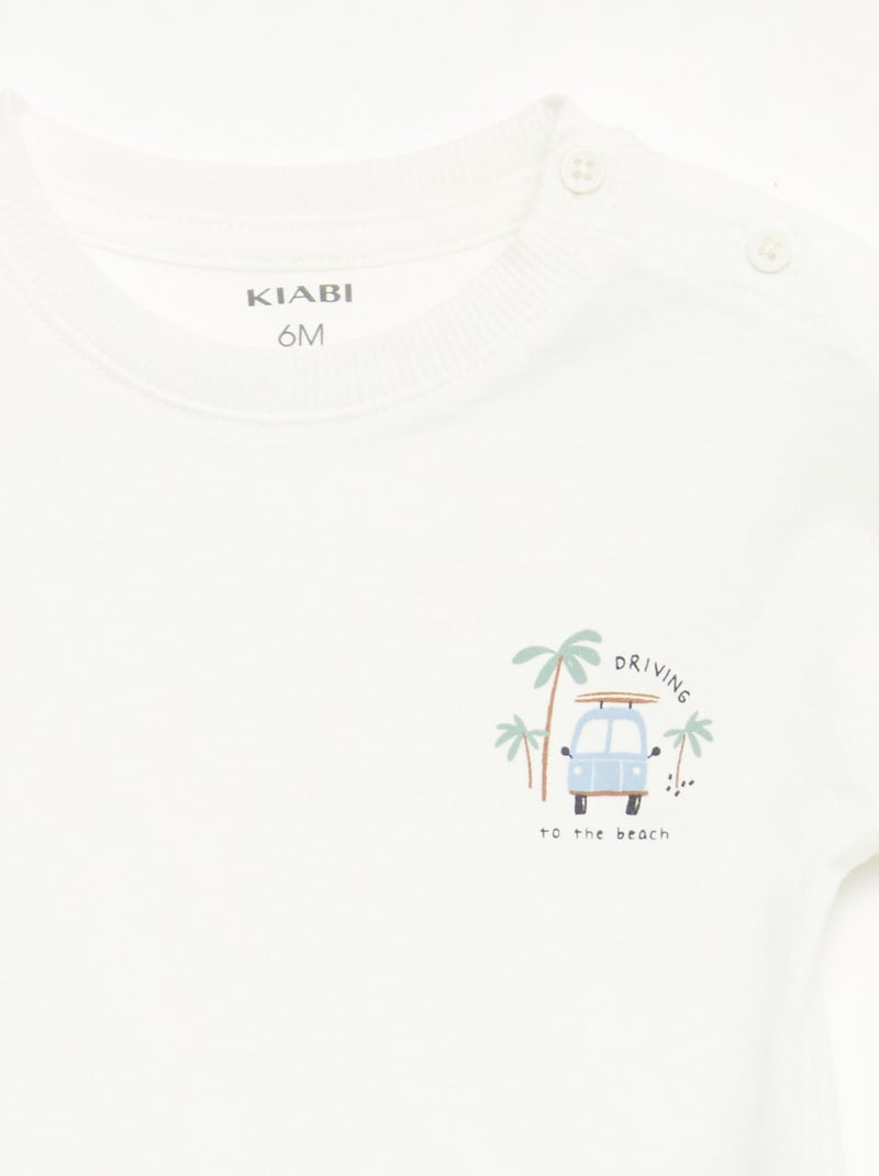 Ensemble 2 pièces short + T-shirt Blanc - Kiabi