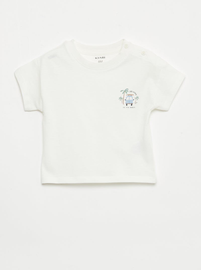 Ensemble 2 pièces short + T-shirt Blanc - Kiabi