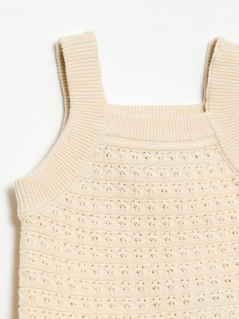 Ensemble 2 pièces short + T-shirt en crochet Blanc - Kiabi