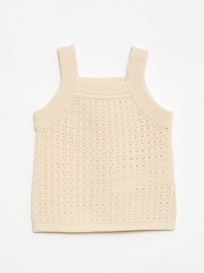 Ensemble 2 pièces short + T-shirt en crochet Blanc - Kiabi