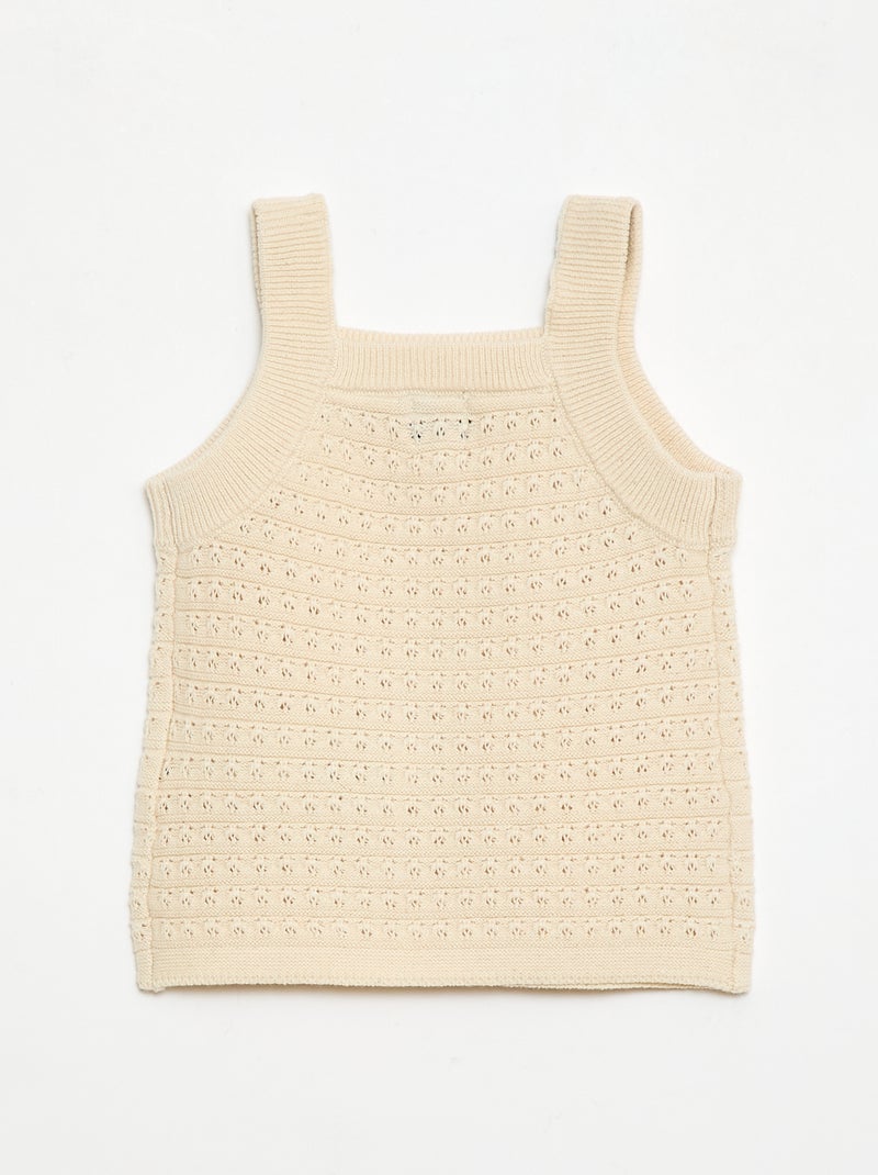 Ensemble 2 pièces short + T-shirt en crochet Blanc - Kiabi