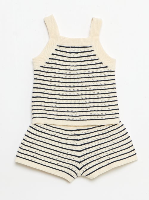 Ensemble 2 pièces short + T-shirt en crochet - Kiabi