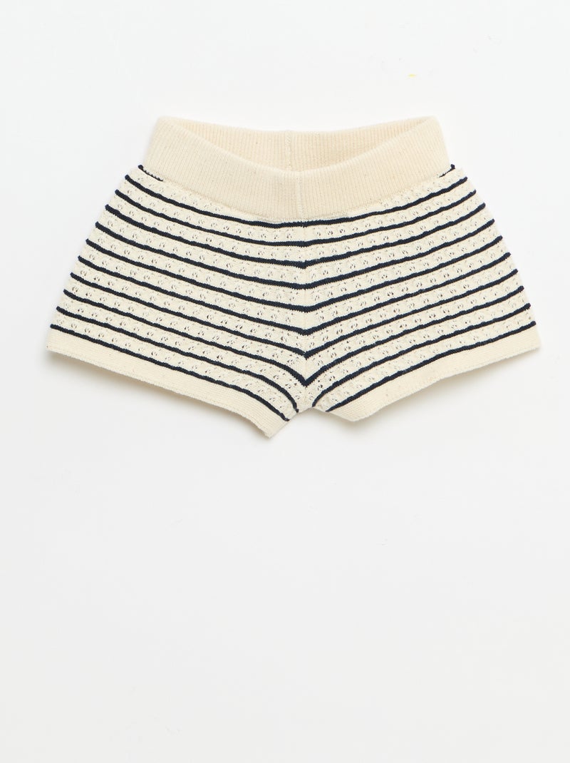 Ensemble 2 pièces short + T-shirt en crochet Bleu - Kiabi