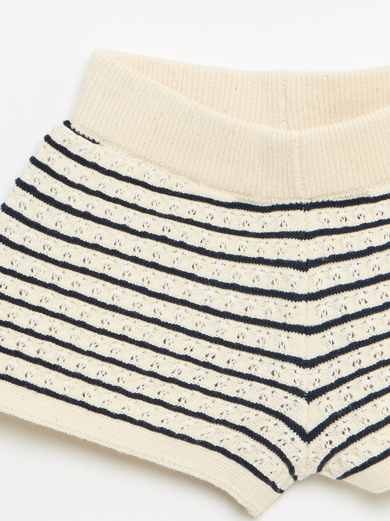 Ensemble 2 pièces short + T-shirt en crochet Bleu - Kiabi