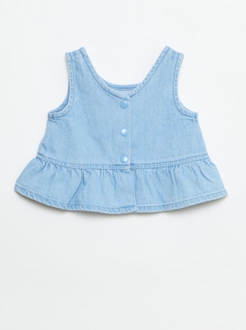 Ensemble 2 pièces short + T-shirt en denim - Kiabi