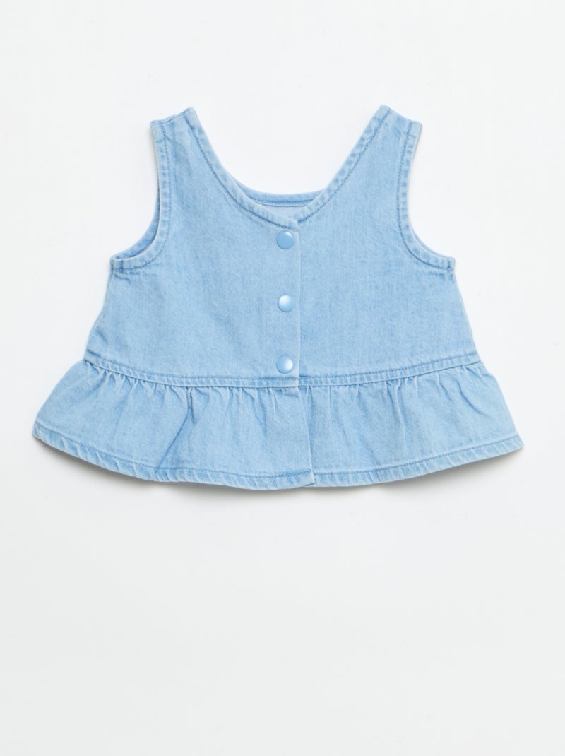 Ensemble 2 pièces short + T-shirt en denim Bleu - Kiabi