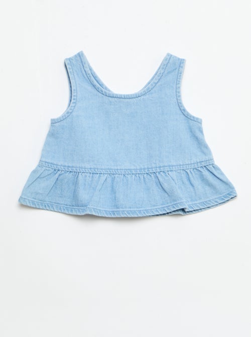 Ensemble 2 pièces short + T-shirt en denim - Kiabi