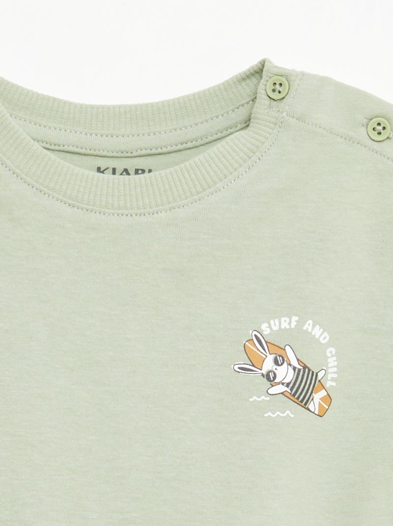 Ensemble 2 pièces short + T-shirt Kaki - Kiabi