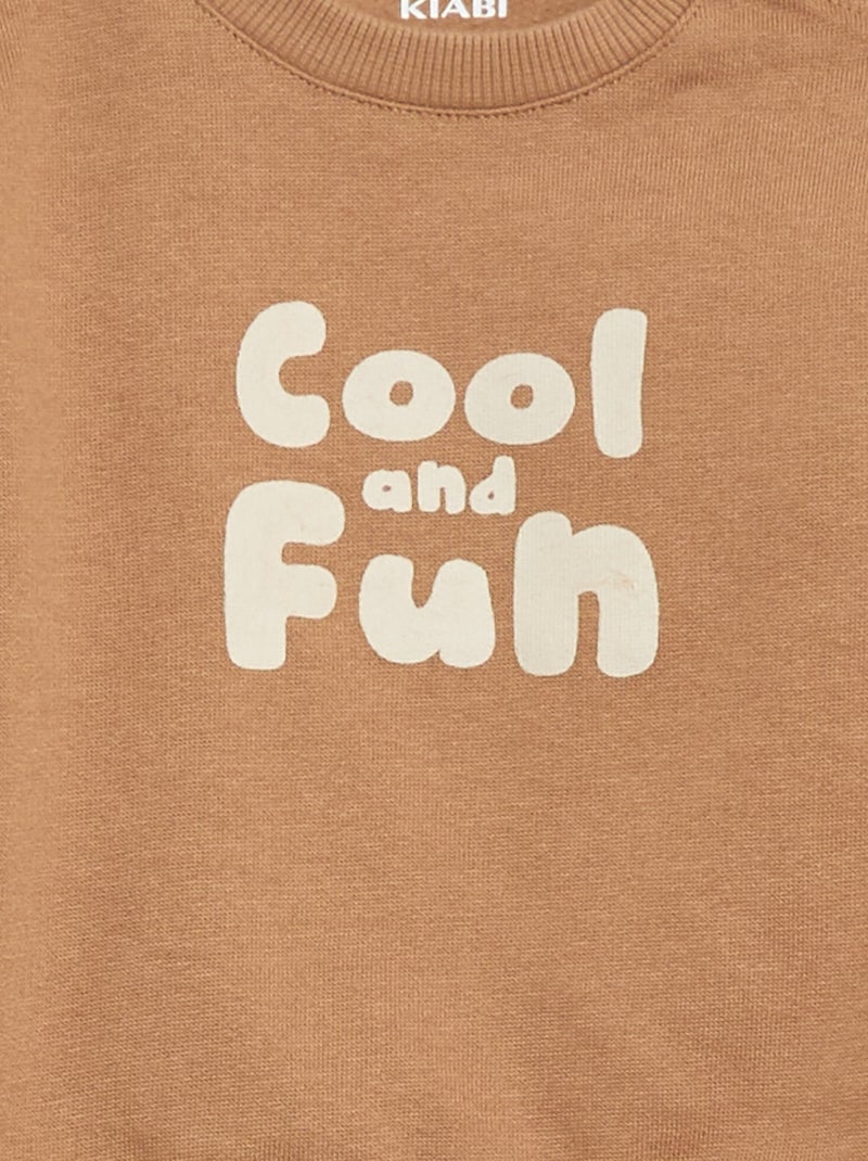 Ensemble 2 pièces sweat + pantalon Beige - Kiabi