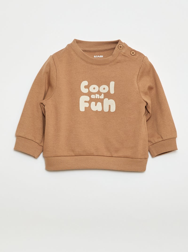 Ensemble 2 pièces sweat + pantalon Beige - Kiabi