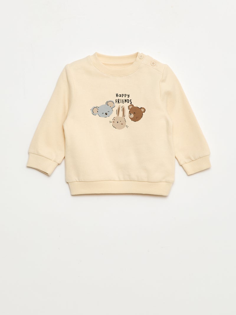 Ensemble 2 pièces sweat + pantalon Blanc - Kiabi