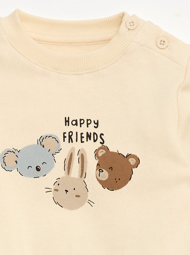 Ensemble 2 pièces sweat + pantalon Blanc - Kiabi