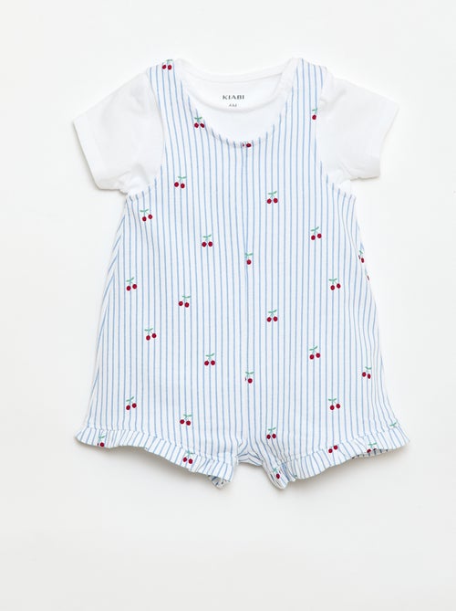 Ensemble 2 pièces T-shirt + combishort - Kiabi