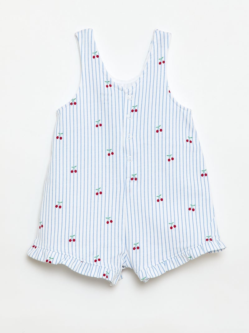 Ensemble 2 pièces T-shirt + combishort Blanc - Kiabi