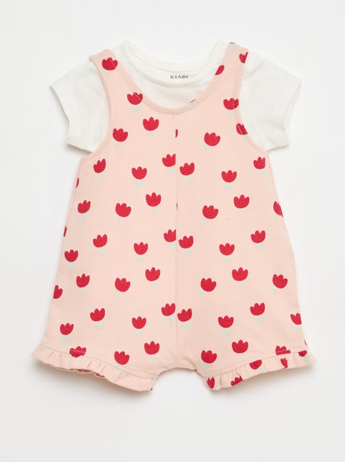 Ensemble 2 pièces T-shirt + combishort - Kiabi