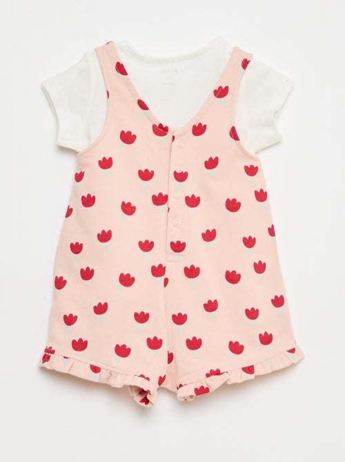 Ensemble 2 pièces T-shirt + combishort - Kiabi