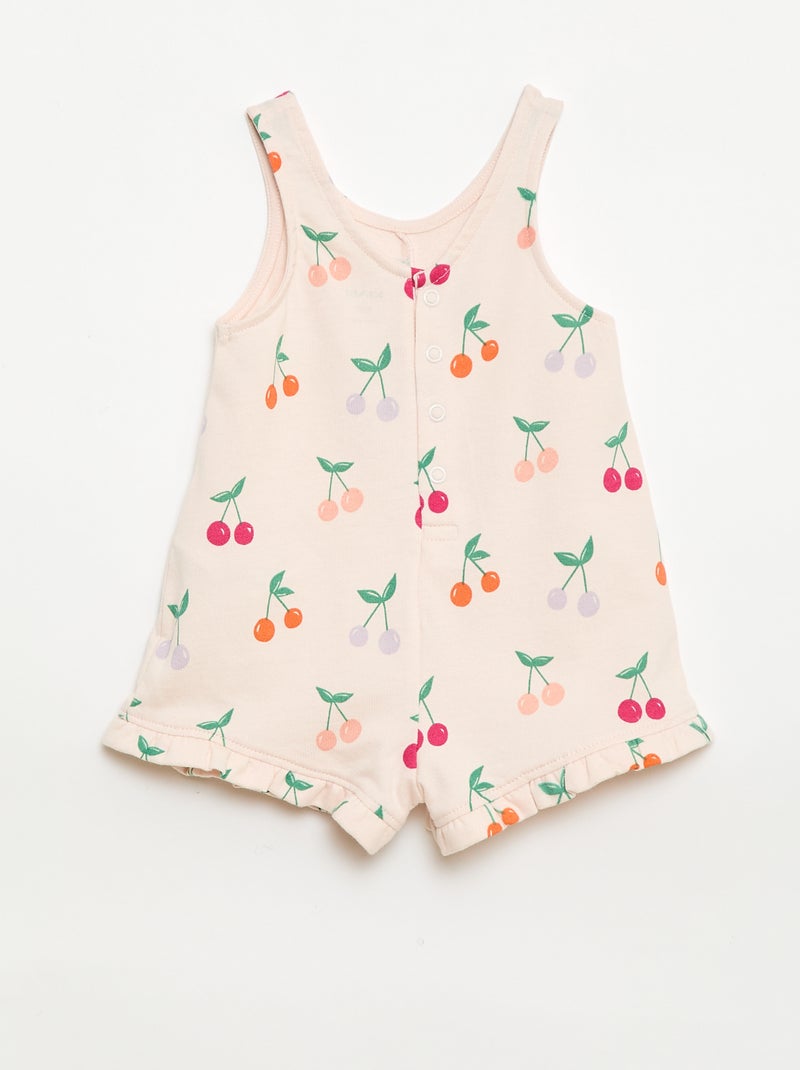 Ensemble 2 pièces T-shirt + combishort Rose - Kiabi