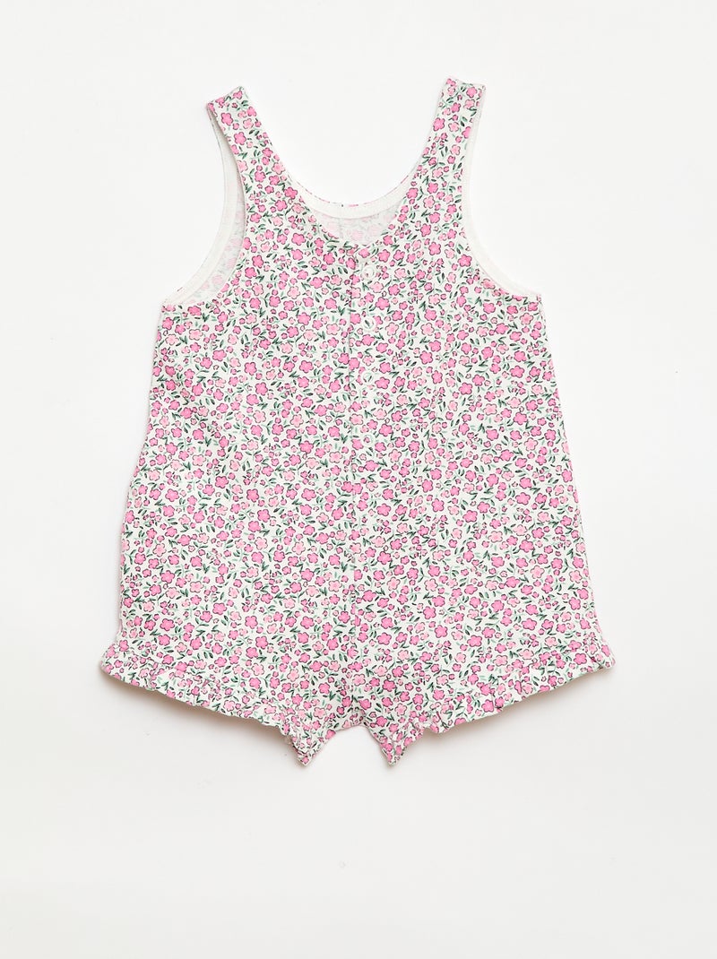 Ensemble 2 pièces T-shirt + combishort Rose - Kiabi