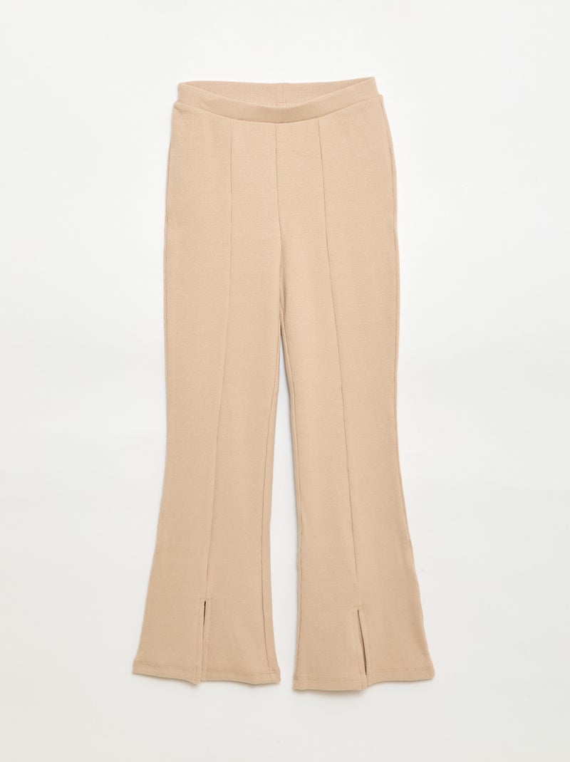 Ensemble 2 pièces T-shirt + pantalon forme flare Beige - Kiabi