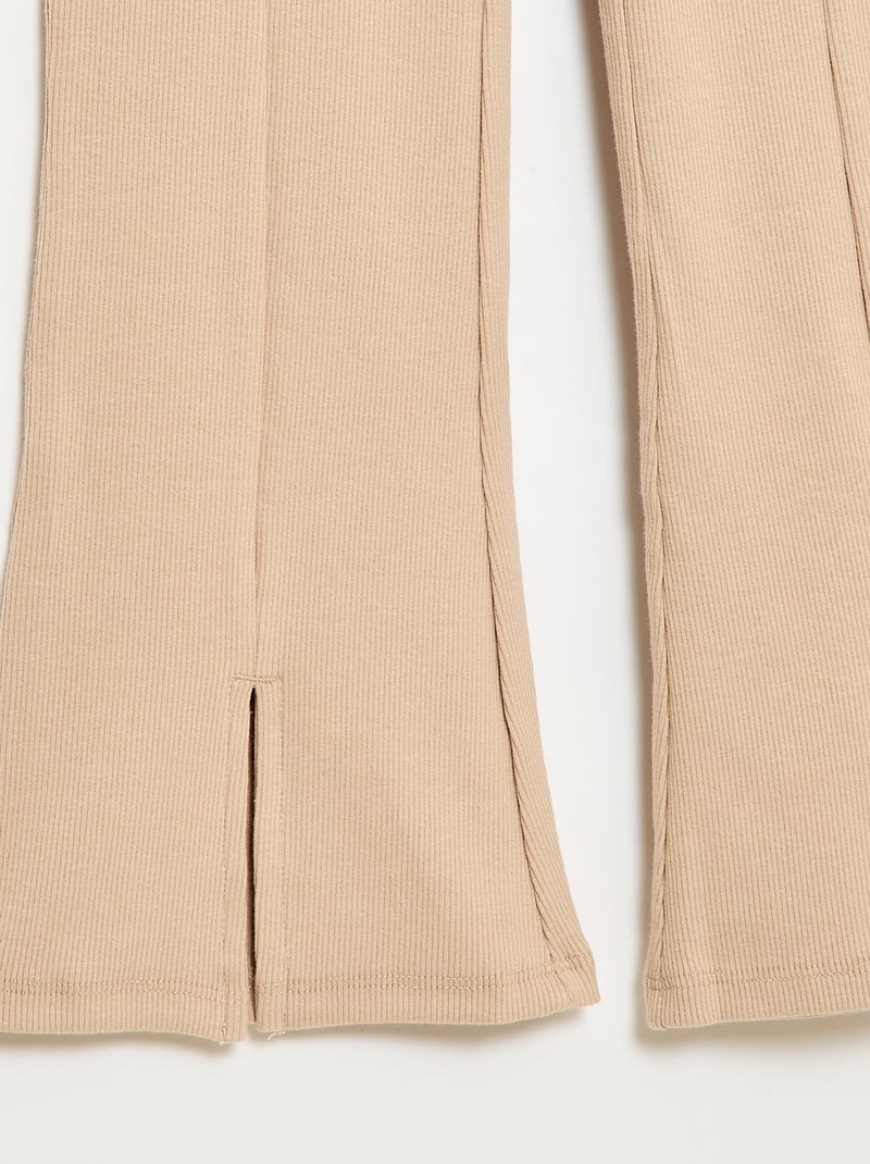 Ensemble 2 pièces T-shirt + pantalon forme flare Beige - Kiabi