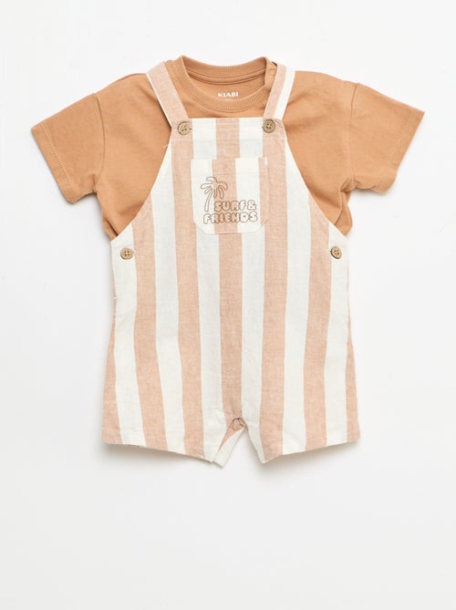 Ensemble 2 pièces T-shirt + salopette - Kiabi