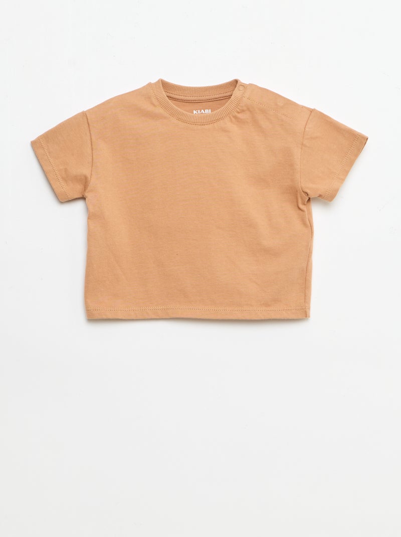 Ensemble 2 pièces T-shirt + salopette Marron - Kiabi