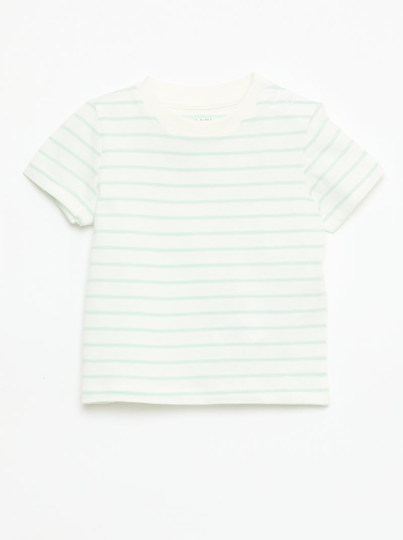 Ensemble 2 pièces T-shirt + salopette short Bleu - Kiabi