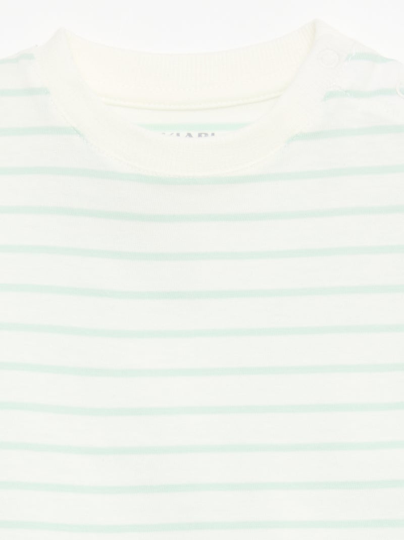 Ensemble 2 pièces T-shirt + salopette short Bleu - Kiabi