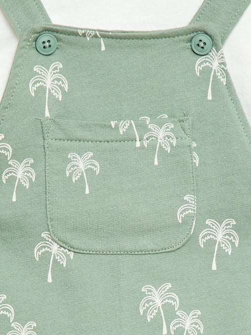 Ensemble 2 pièces T-shirt + salopette short - Kiabi