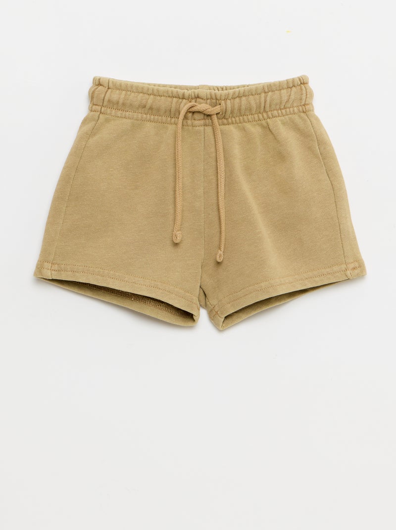 Ensemble 2 pièces tee-shirt brodé + short Beige - Kiabi