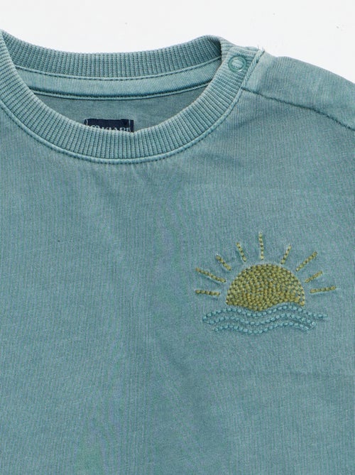 Ensemble 2 pièces tee-shirt brodé + short - Kiabi