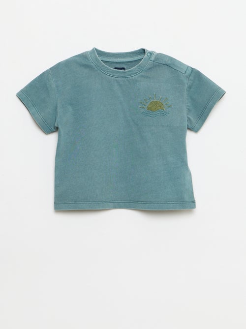 Ensemble 2 pièces tee-shirt brodé + short - Kiabi