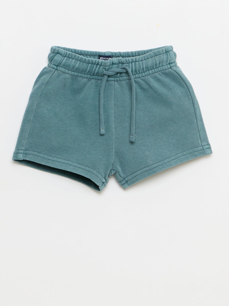 Ensemble 2 pièces tee-shirt brodé + short Bleu - Kiabi