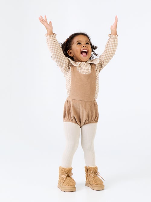 Ensemble 3 pièces - Barboteuse + blouse + paire de collants - Kiabi