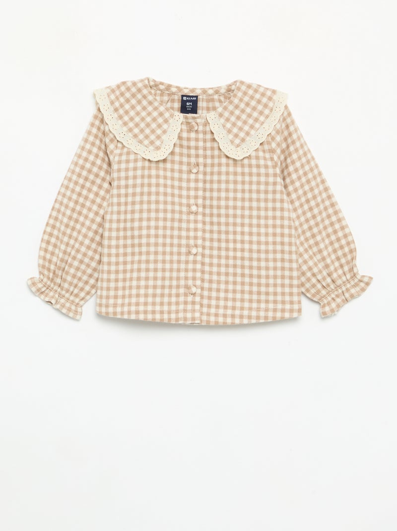 Ensemble 3 pièces - Barboteuse + blouse + paire de collants Beige - Kiabi