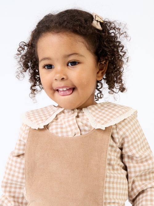 Ensemble 3 pièces - Barboteuse + blouse + paire de collants - Kiabi
