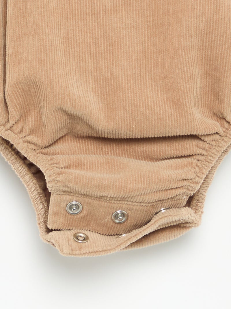 Ensemble 3 pièces - Barboteuse + blouse + paire de collants Beige - Kiabi
