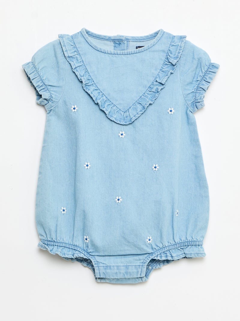 Ensemble 3 pièces  barboteuse + chapeau + chaussettes Bleu - Kiabi