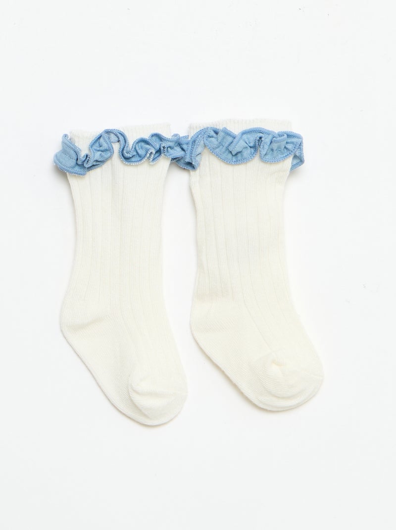 Ensemble 3 pièces  barboteuse + chapeau + chaussettes Bleu - Kiabi